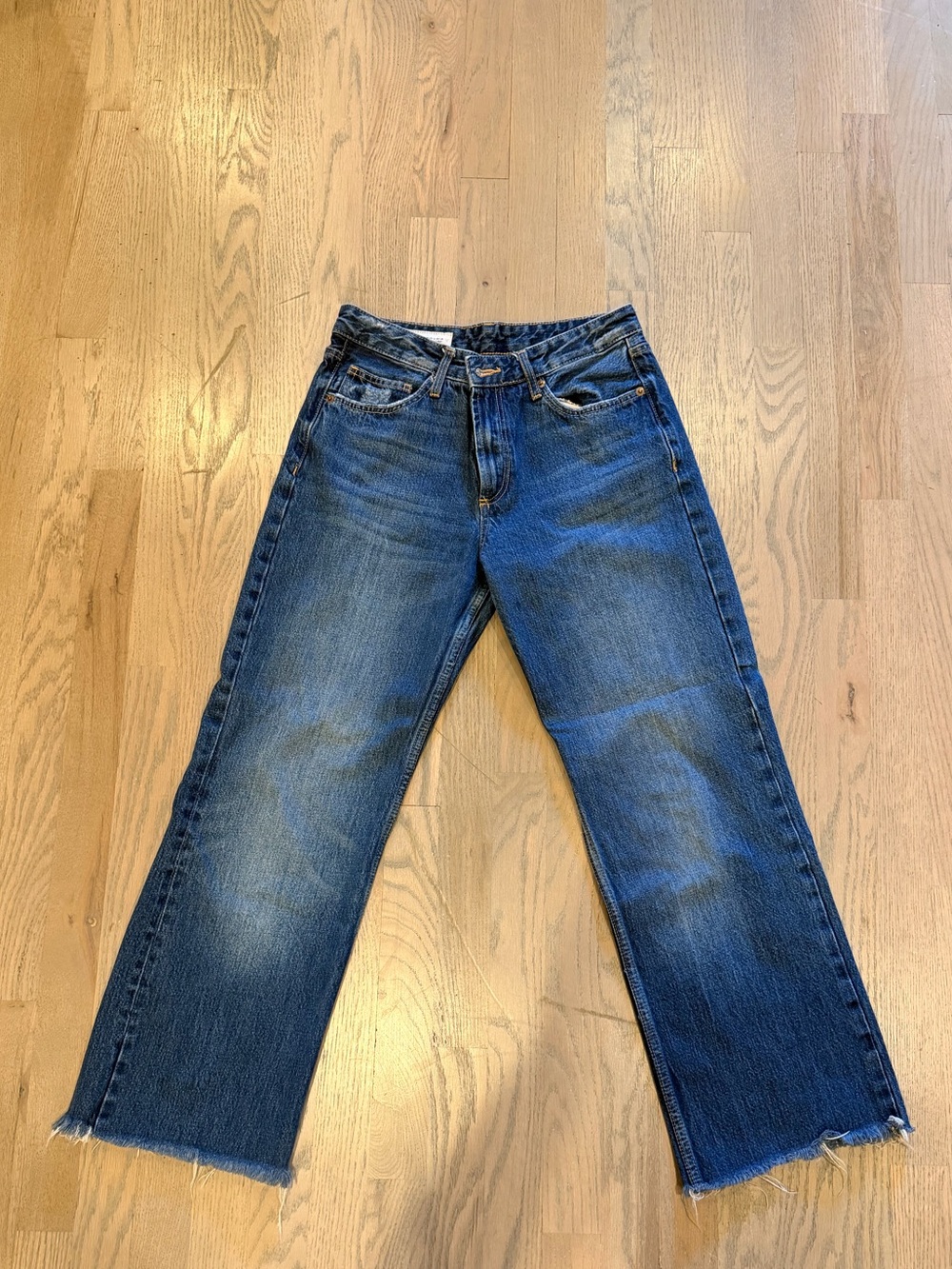 Zara Blue Wide-Leg High-Rise Jeans
